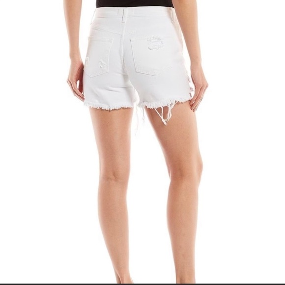 FREE People Maggie Mid-Rise White Distressed Shorts - Picture 3 of 11